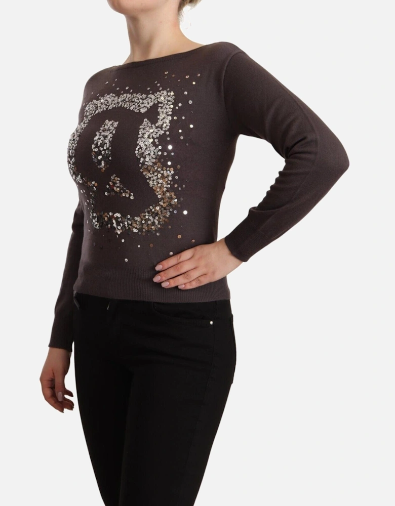 Long Sleeve Wool Pullover Sweater Women - Brown