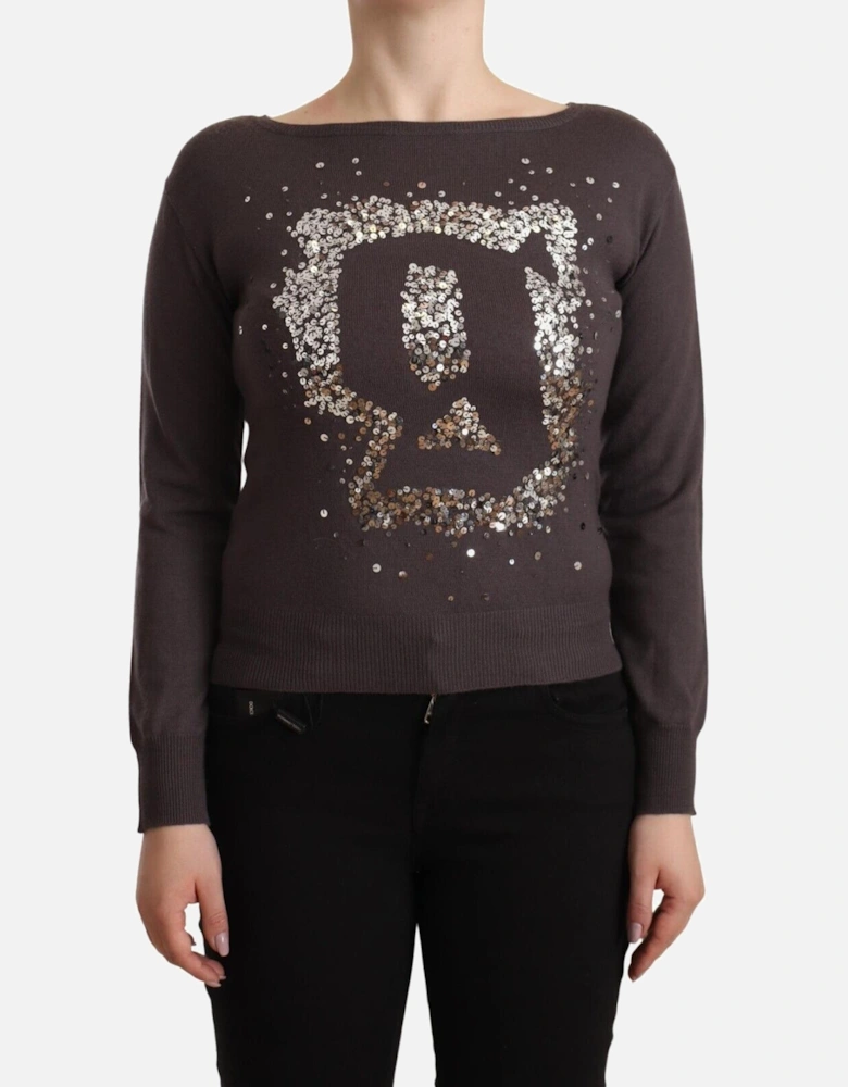Long Sleeve Wool Pullover Sweater Women - Brown