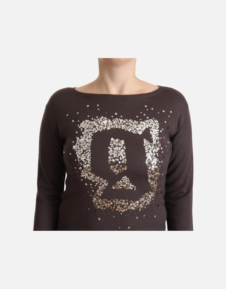 Long Sleeve Wool Pullover Sweater Women - Brown