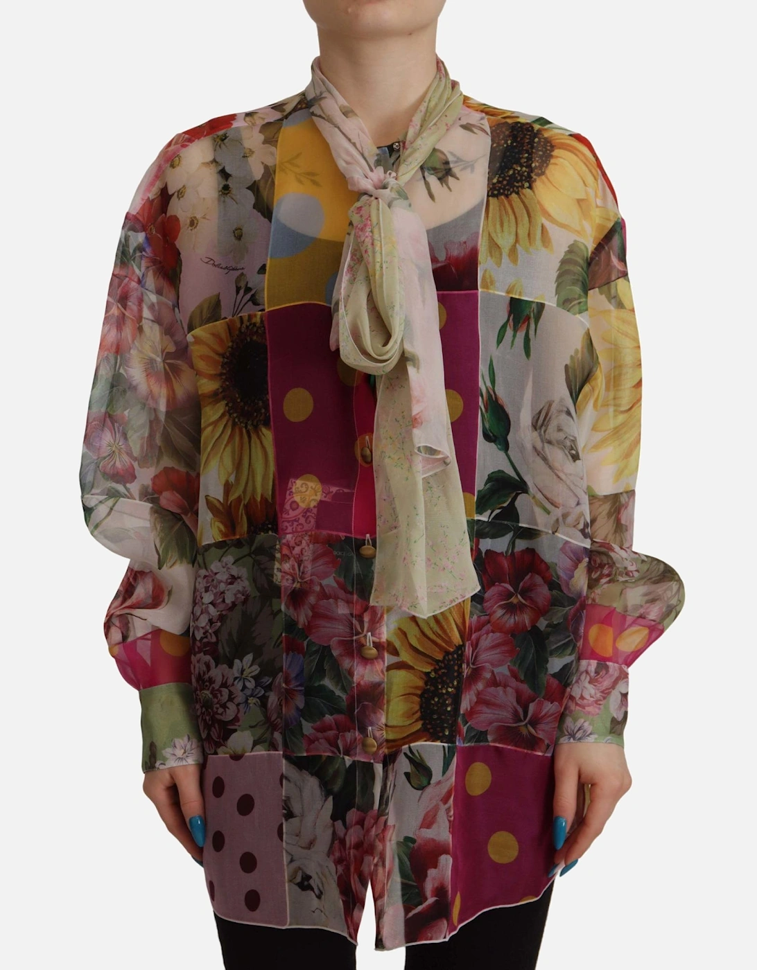 Dolce Gabbana Floral Print Silk Shirt TSH7806 Women - Multicolor, 7 of 6