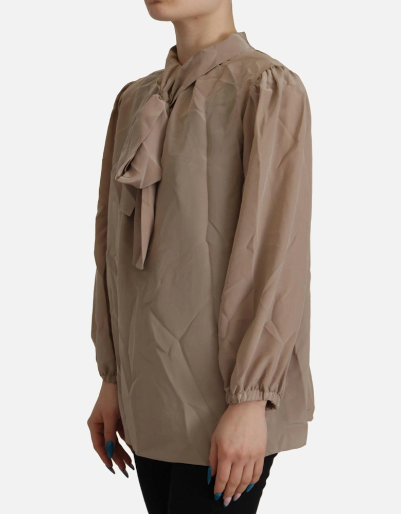 Dolce Gabbana Tie Neck Blouse Women - Brown T-Shirts