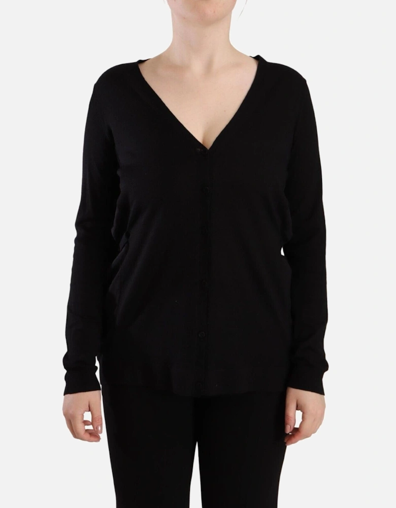 Long Sleeve VNeck Cardigan Women - Black T-Shirts