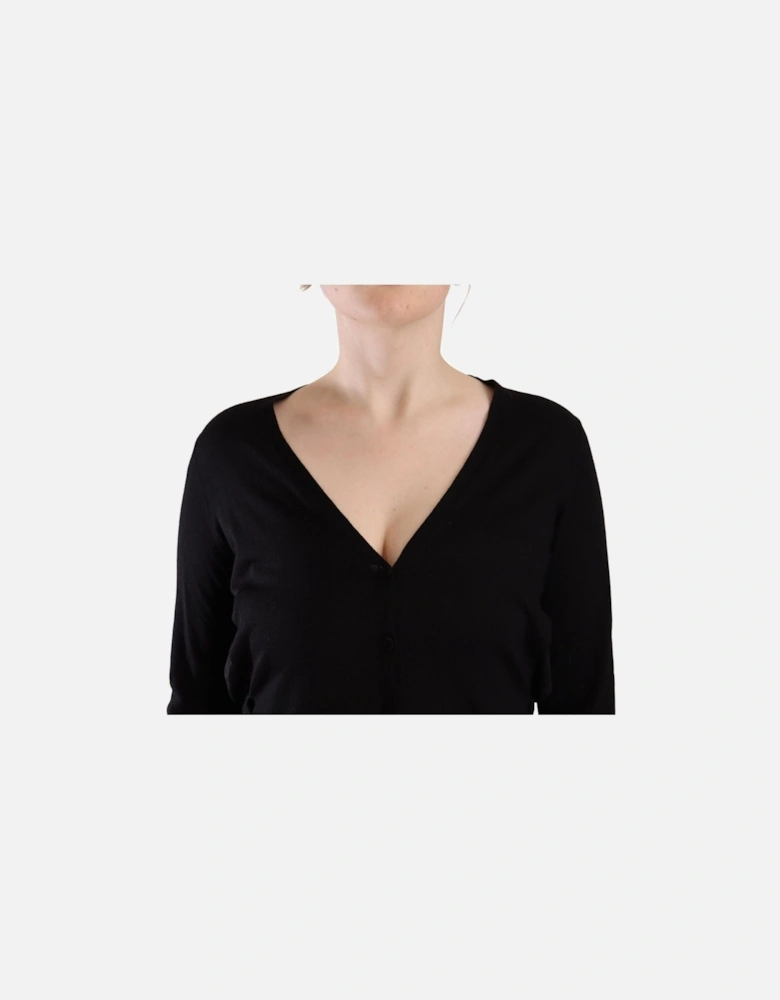 Long Sleeve VNeck Cardigan Women - Black T-Shirts