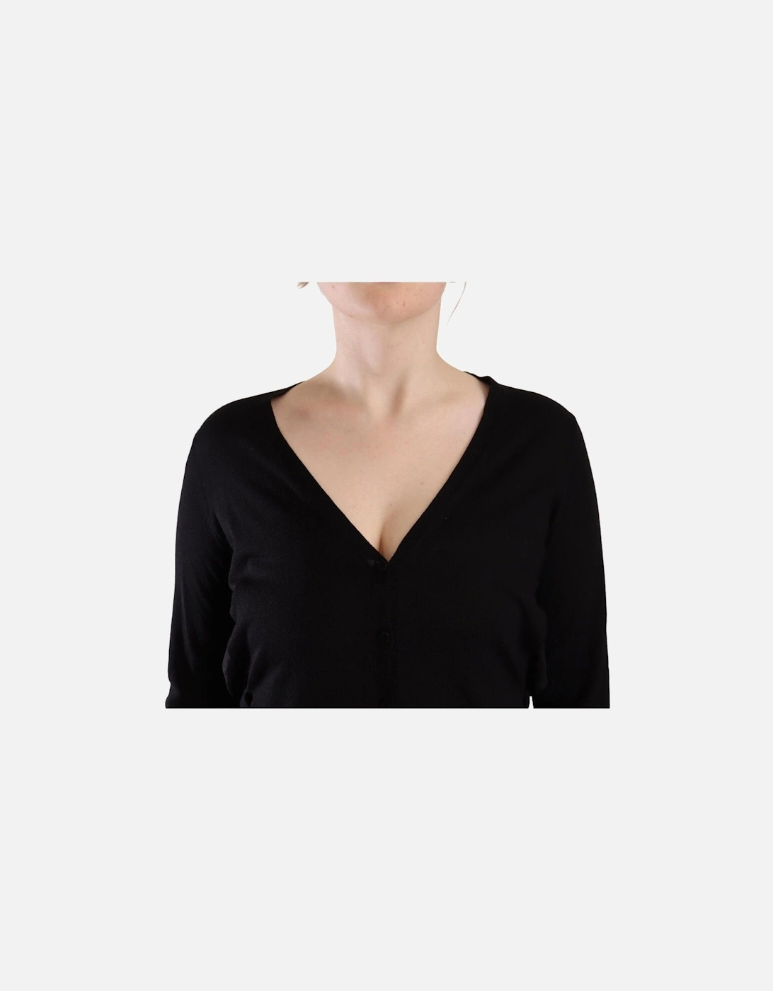 Long Sleeve VNeck Cardigan Women - Black T-Shirts