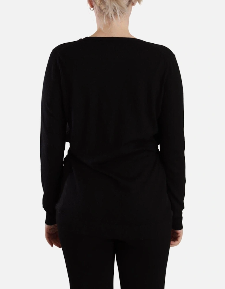 Long Sleeve VNeck Cardigan Women - Black T-Shirts