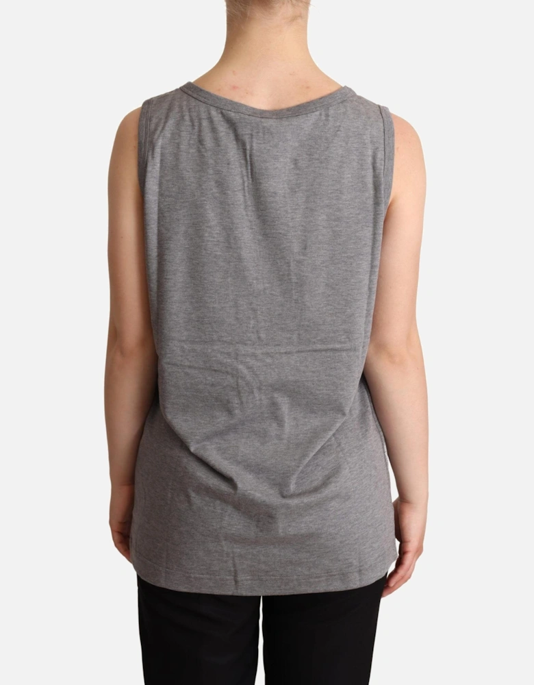 Dolce Gabbana Tank Top Casual Style Women - Gray T-Shirts