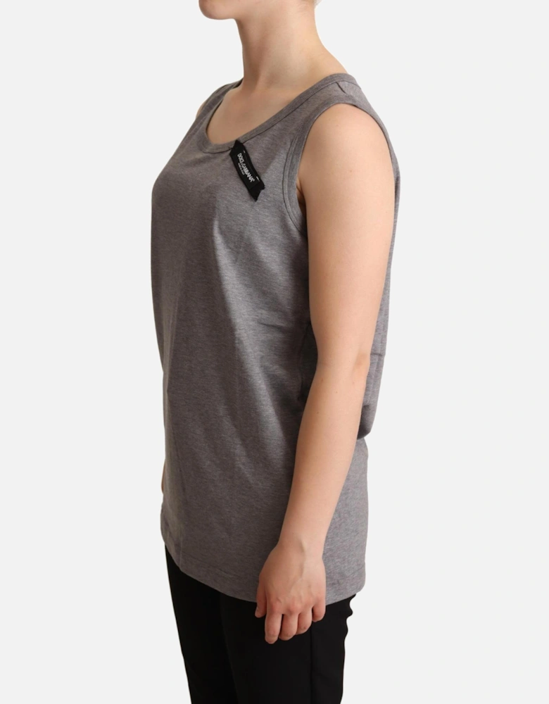 Dolce Gabbana Tank Top Casual Style Women - Gray T-Shirts