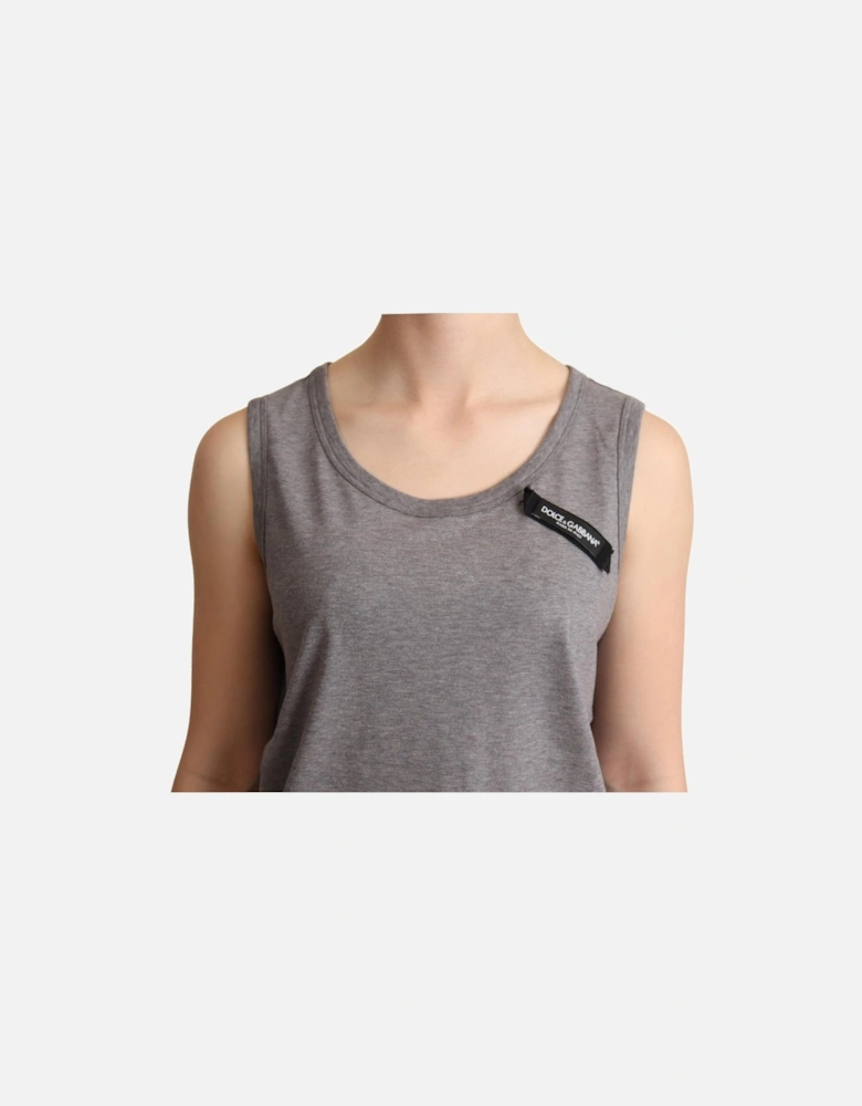 Dolce Gabbana Tank Top Casual Style Women - Gray T-Shirts