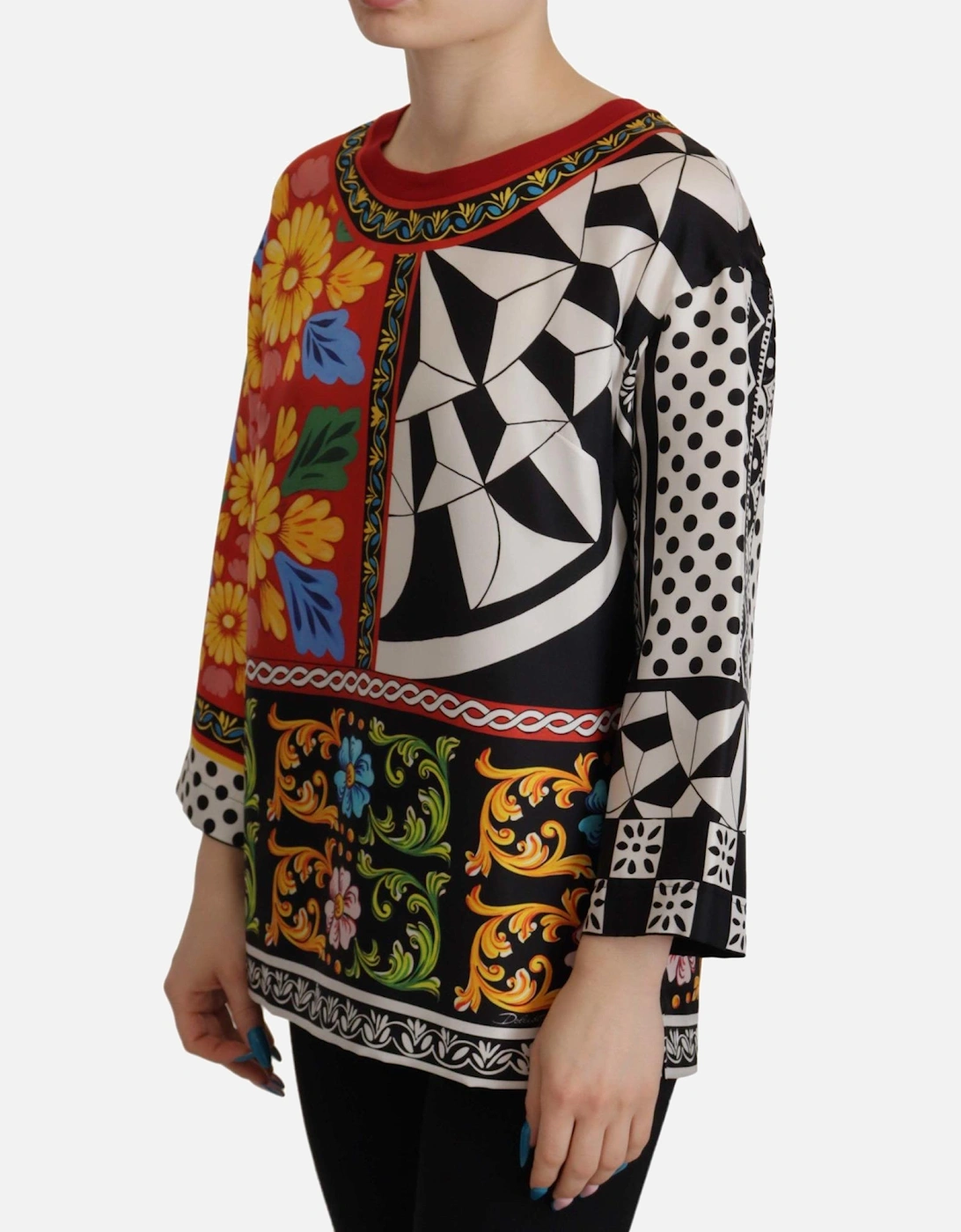 Dolce Gabbana TSH7810 Silk Blouse Women - Multicolor T-Shirts