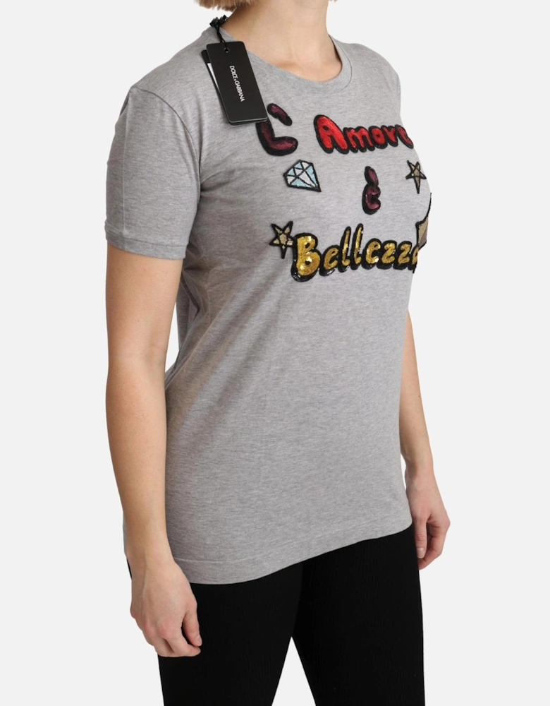 Dolce Gabbana TSH5154 LAmore Bellezza TShirt Women - Gray Sweaters