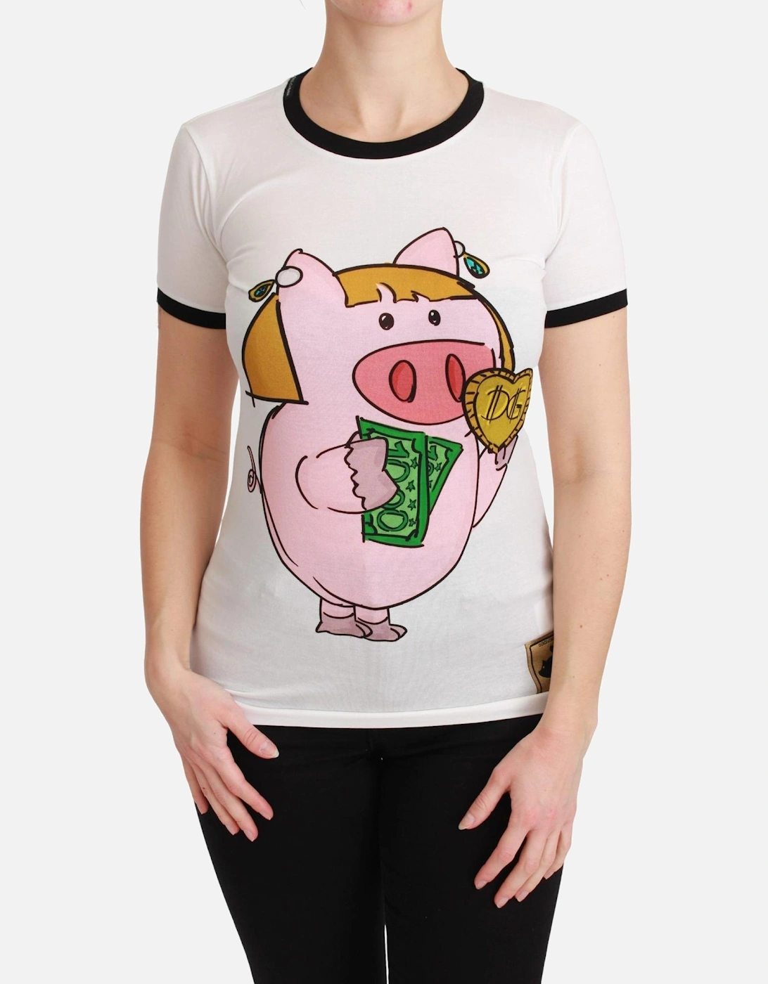 Dolce Gabbana Piggy TShirt TSH4552 Women - White T-Shirts, 6 of 5