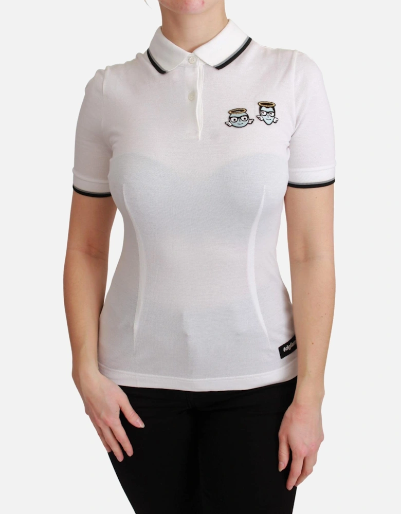 Polo Shirt Angel Print TSH4550 Women - White T-Shirts