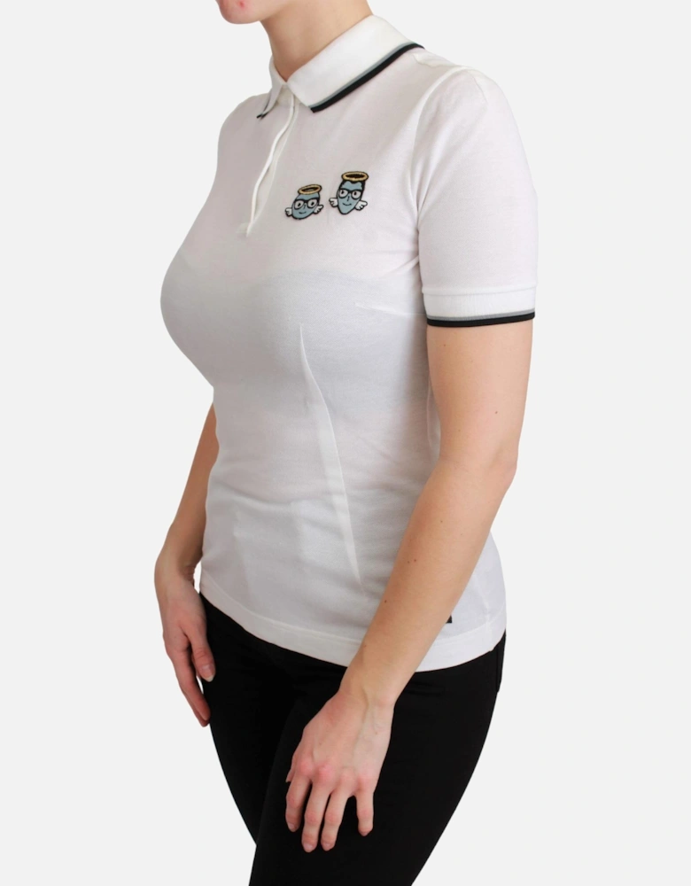 Polo Shirt Angel Print TSH4550 Women - White T-Shirts