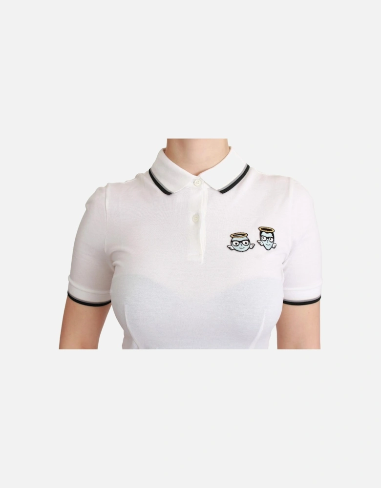 Polo Shirt Angel Print TSH4550 Women - White T-Shirts
