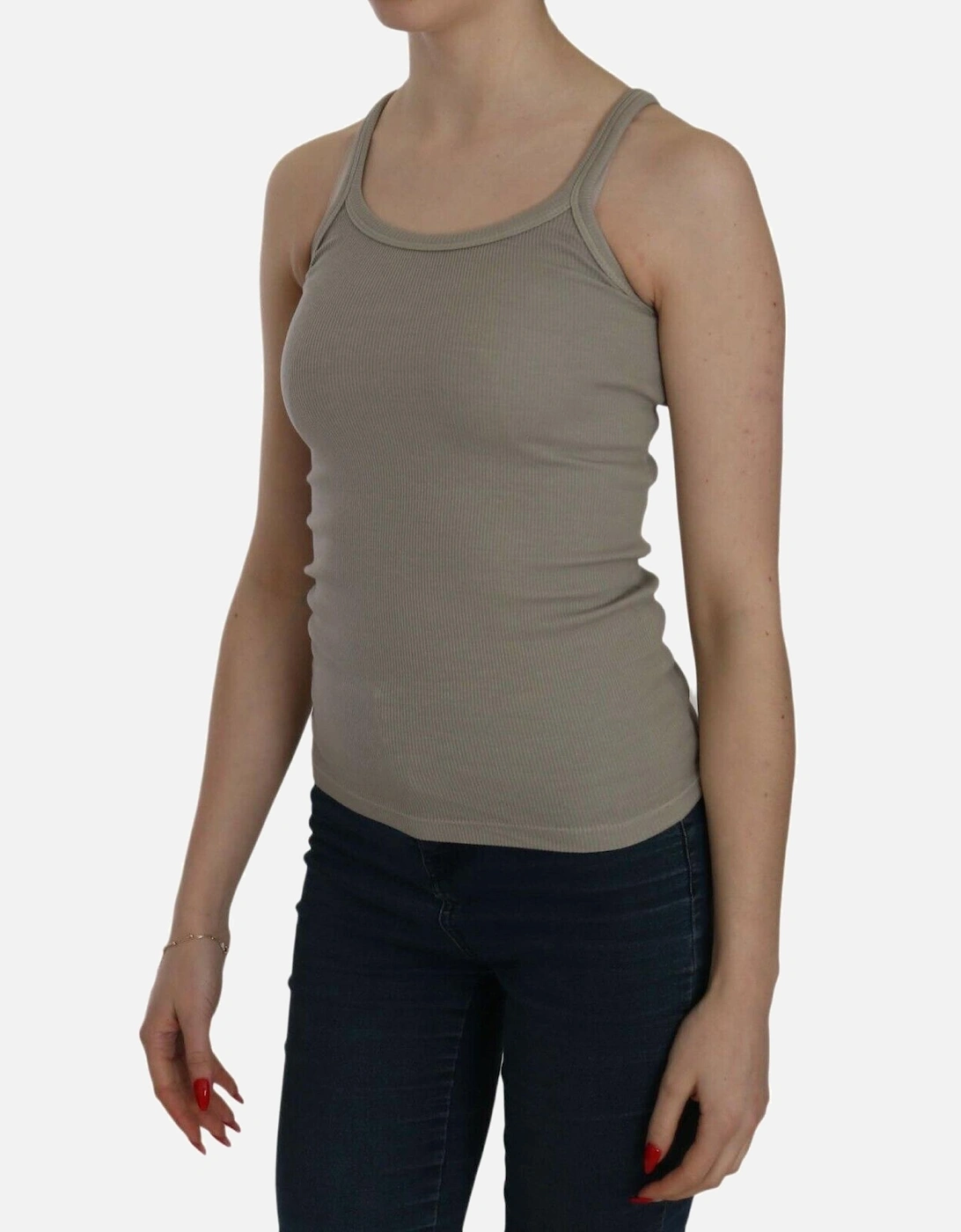 Ribbed Tank Top TSH3917 Women - Beige T-Shirts
