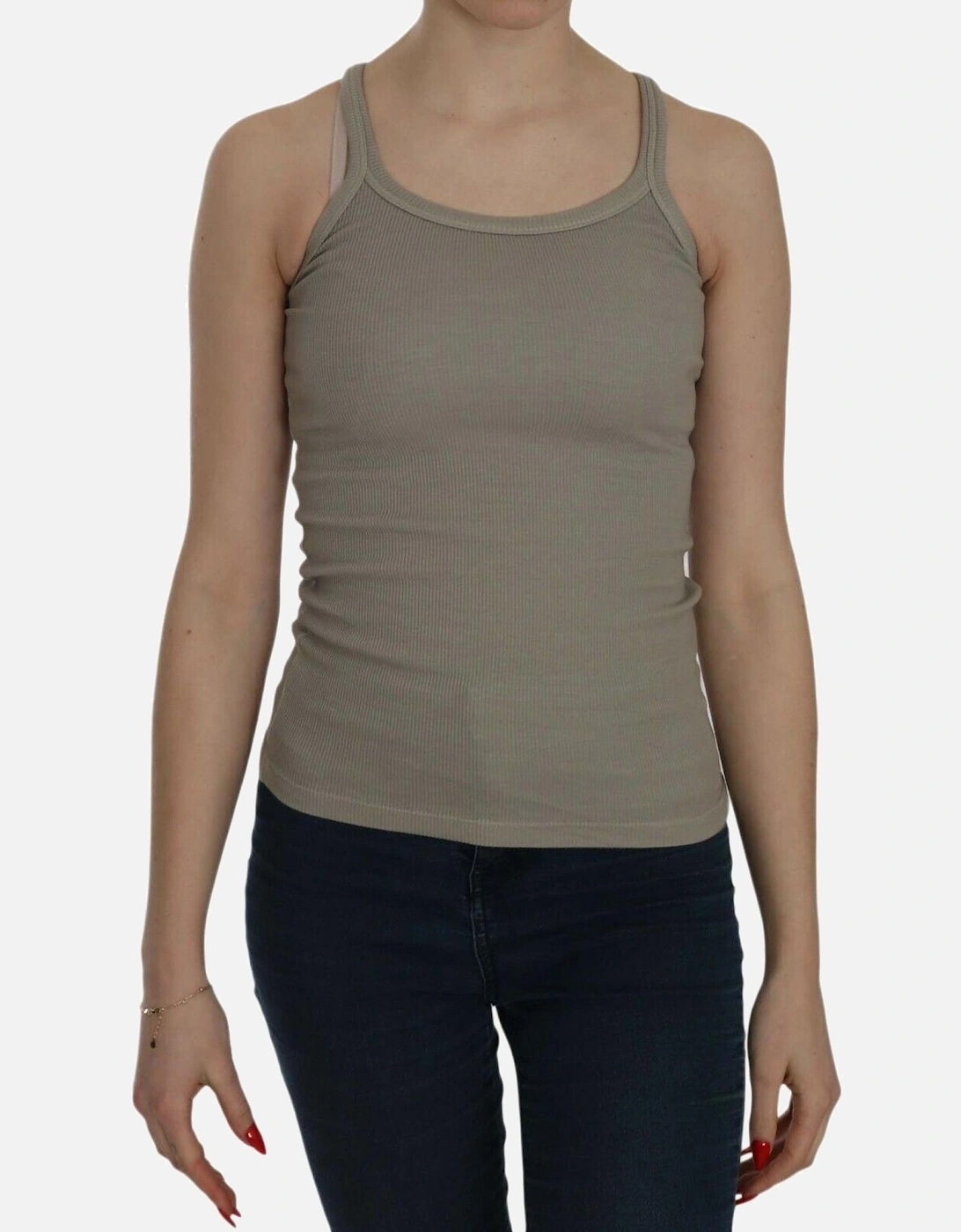 Ribbed Tank Top TSH3917 Women - Beige T-Shirts, 6 of 5