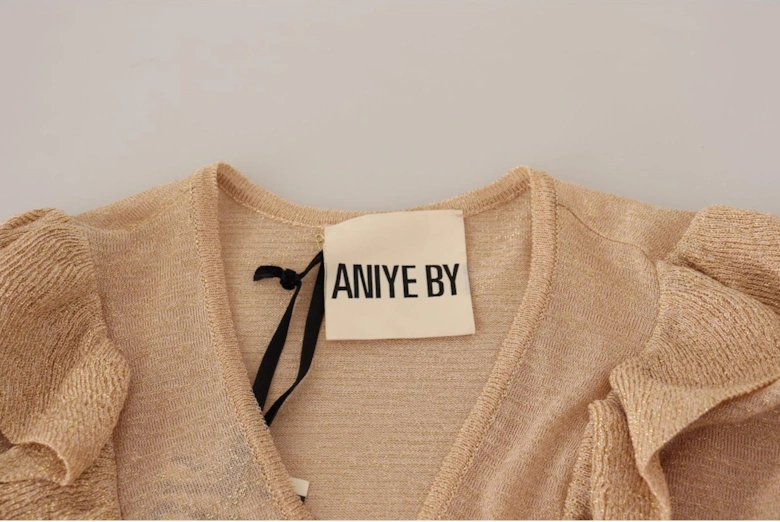 34 Sleeve Ruffled Cardigan Women - Beige Sweaters
