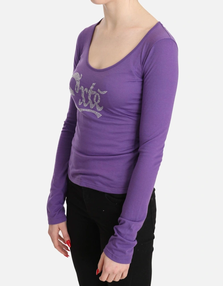 Long Sleeve Scoop Neck Top Women - Purple T-Shirts