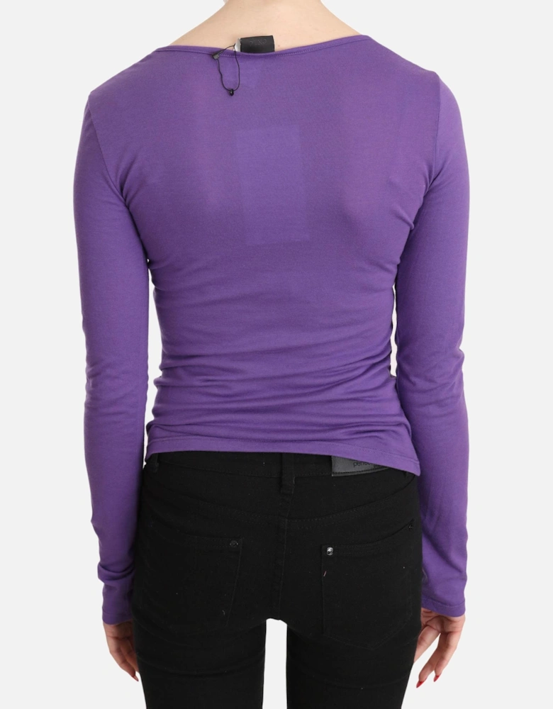 Long Sleeve Scoop Neck Top Women - Purple T-Shirts