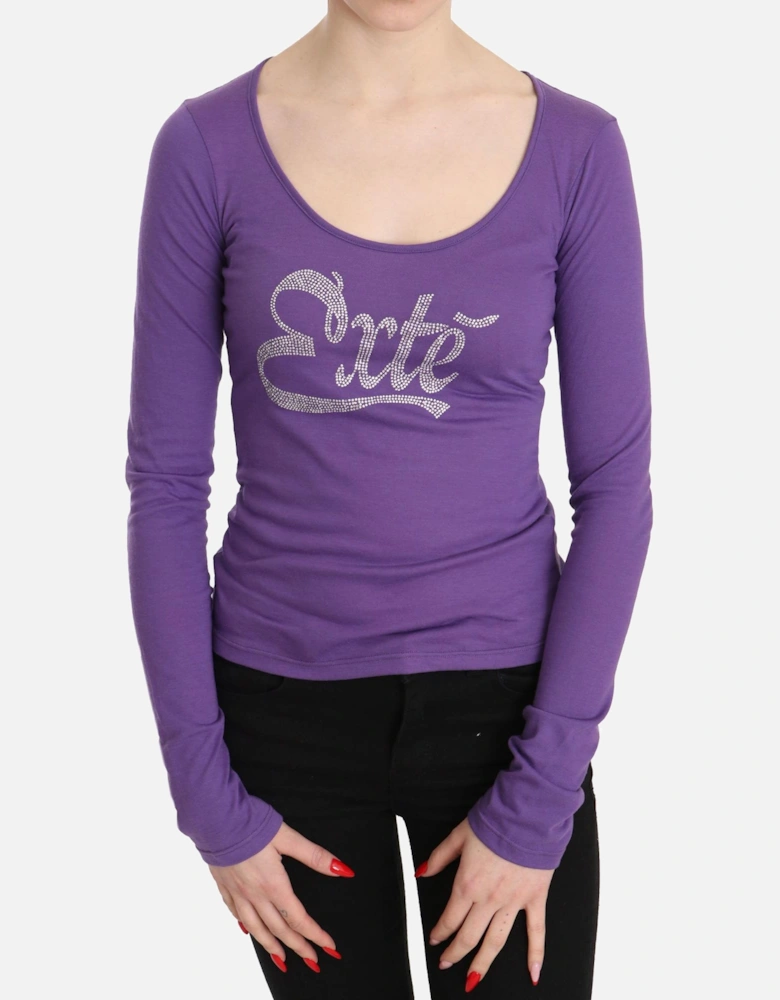Long Sleeve Scoop Neck Top Women - Purple T-Shirts
