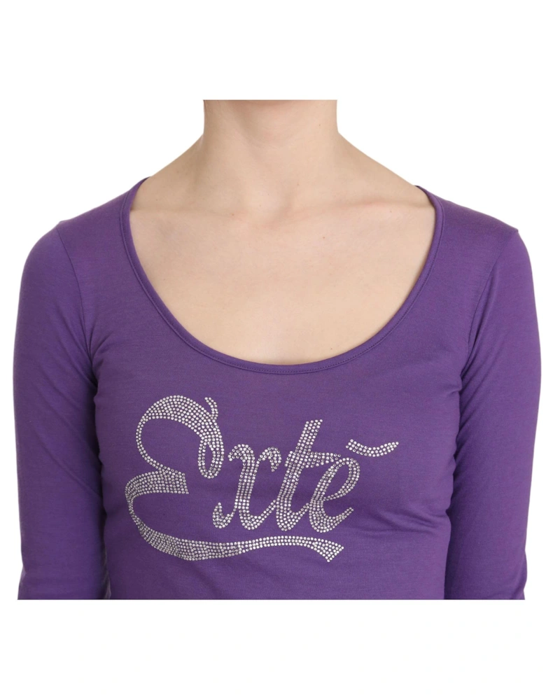 Long Sleeve Scoop Neck Top Women - Purple T-Shirts