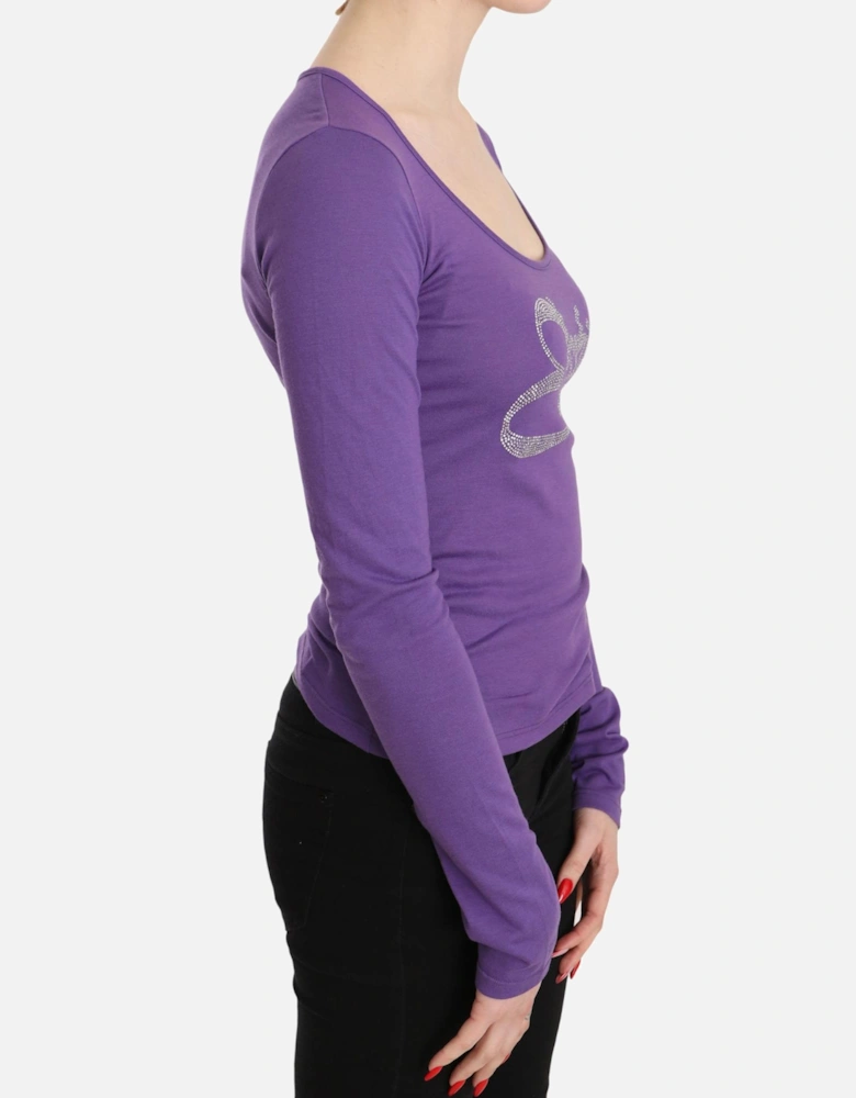 Long Sleeve Scoop Neck Top Women - Purple T-Shirts
