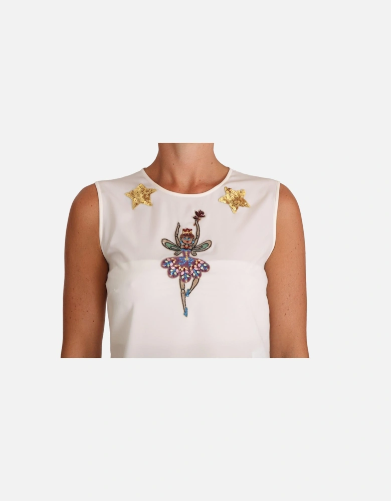 Dolce Gabbana Sleeveless Silk Top Women - White T-Shirts