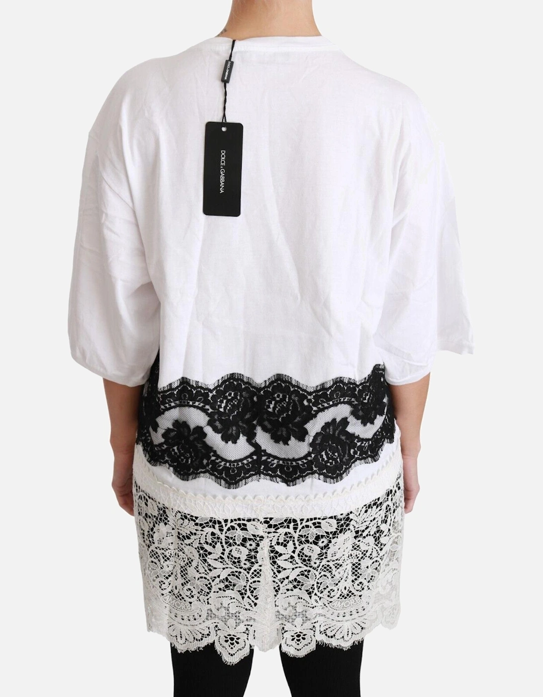 Lace Trim TShirt Fashion Sinner Style Women - Blackwhite T-Shirts