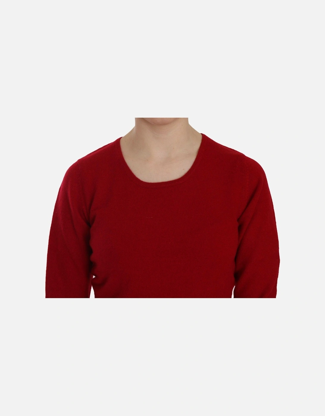 Cashmere Crew Neck Long Sleeve Sweater Women - Red