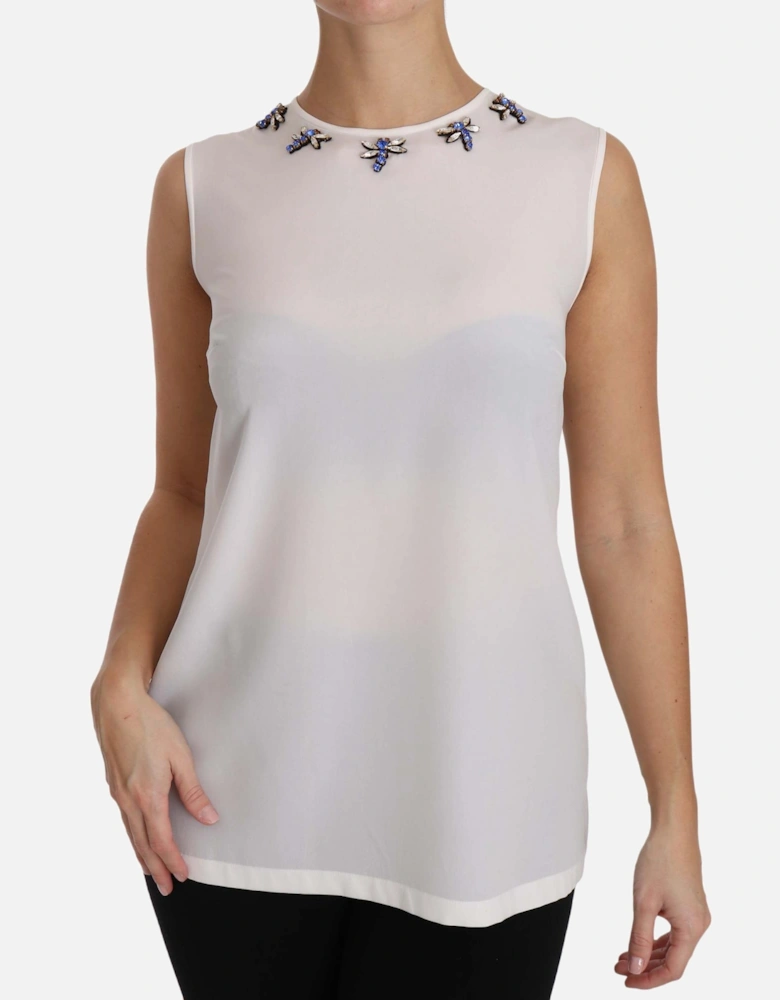 Dolce Gabbana TSH2945 Sleeveless Blouse Women - White T-Shirts