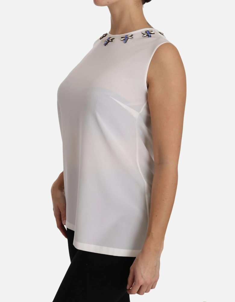 Dolce Gabbana TSH2945 Sleeveless Blouse Women - White T-Shirts