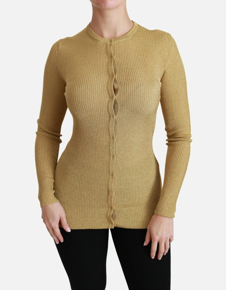Dolce Gabbana Ribbed Knit Sweater Women - Gold