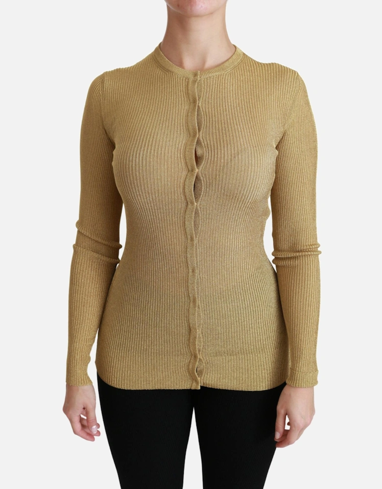 Dolce Gabbana Ribbed Knit Sweater Women - Gold