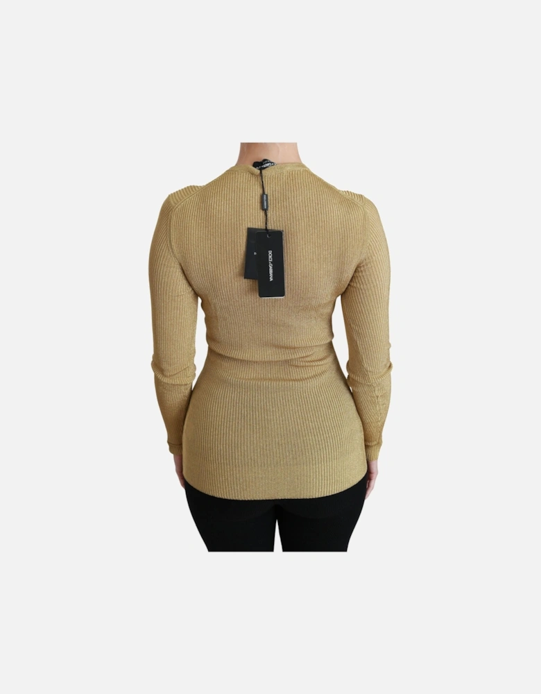 Dolce Gabbana Ribbed Knit Sweater Women - Gold