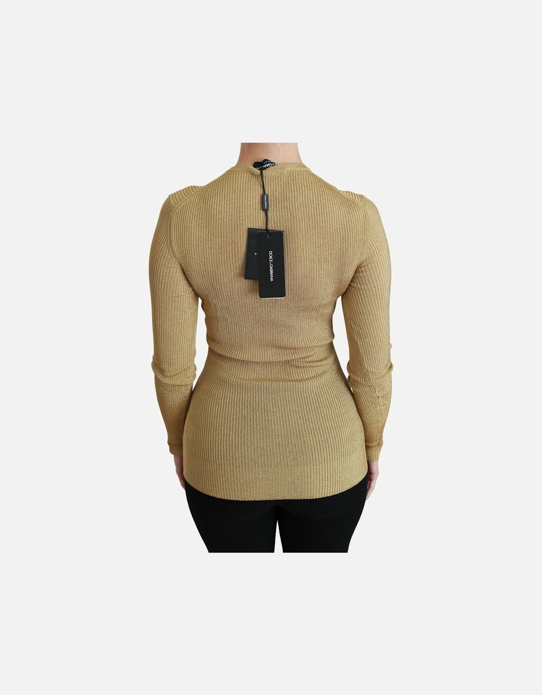 Dolce Gabbana Ribbed Knit Sweater Women - Gold