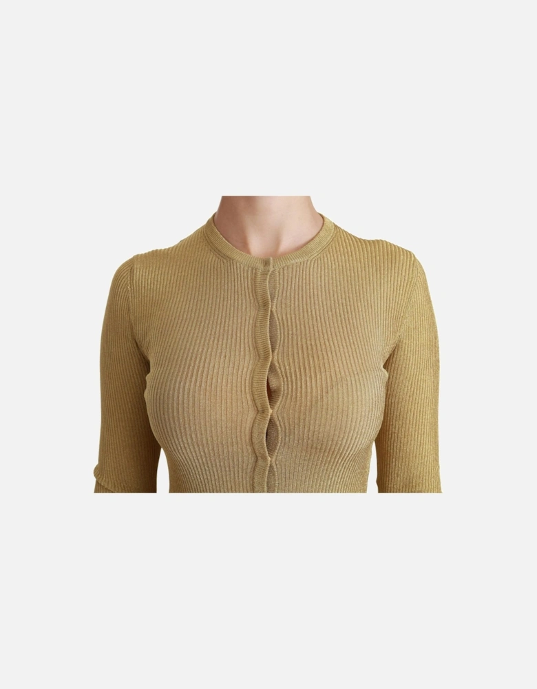 Dolce Gabbana Ribbed Knit Sweater Women - Gold