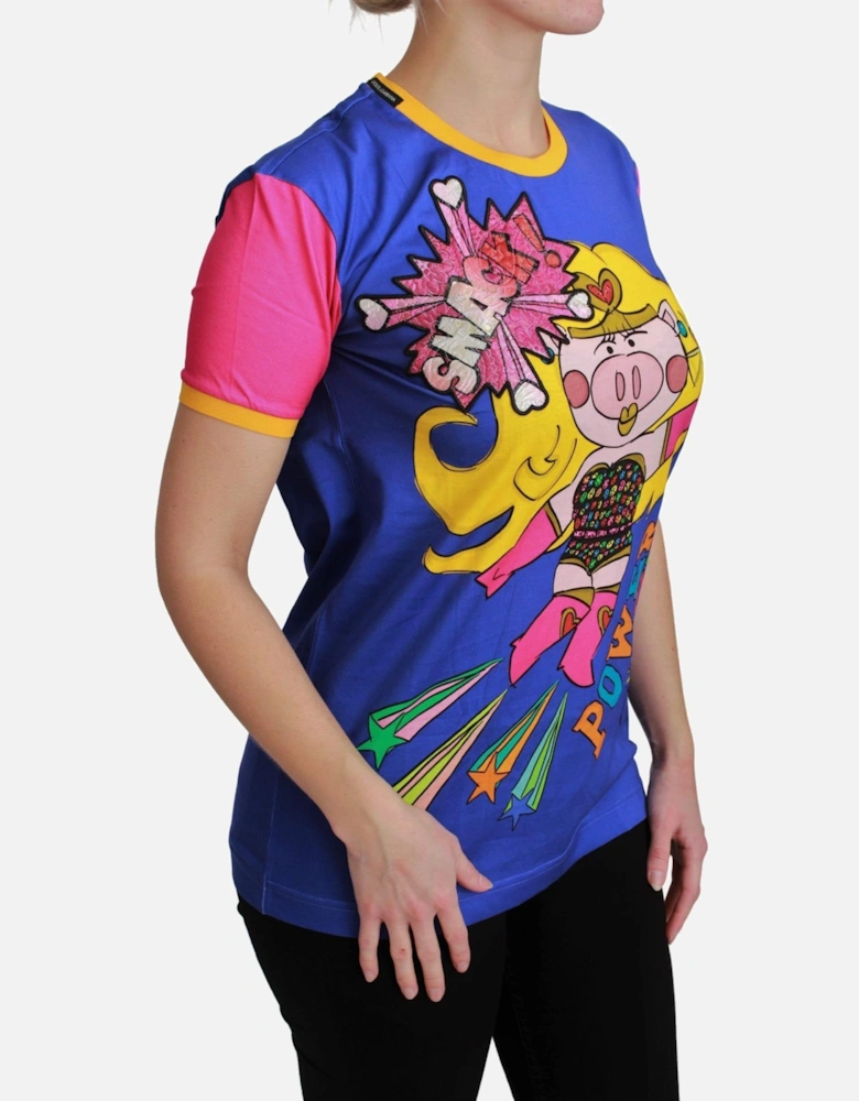 Power Pig TShirt Short Sleeve Relaxed Fit Women - Blue T-Shirts