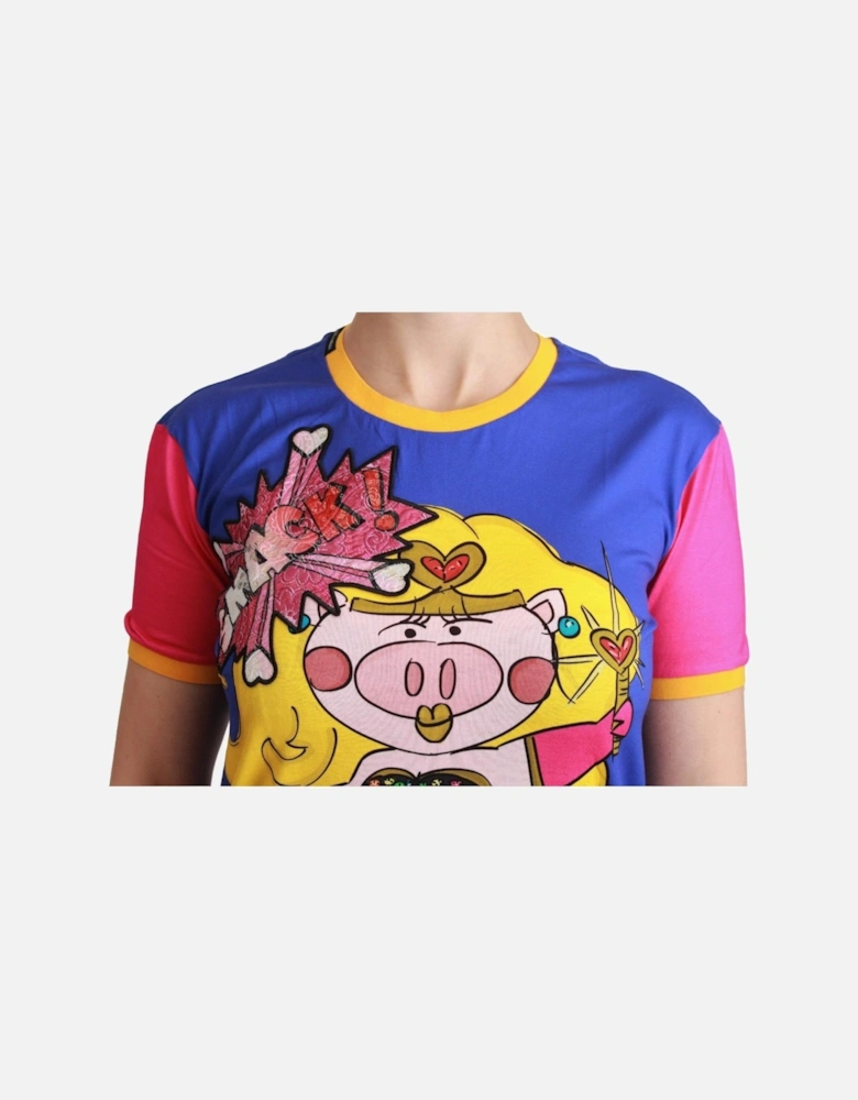 Power Pig TShirt Short Sleeve Relaxed Fit Women - Blue T-Shirts