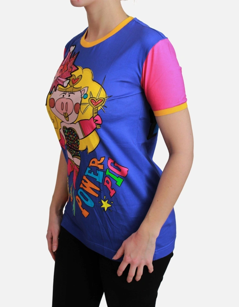 Power Pig TShirt Short Sleeve Relaxed Fit Women - Blue T-Shirts