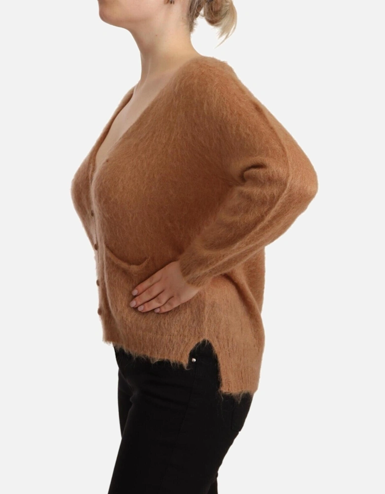 Fuzzy Cardigan TSH3202 Women - Brown Sweaters