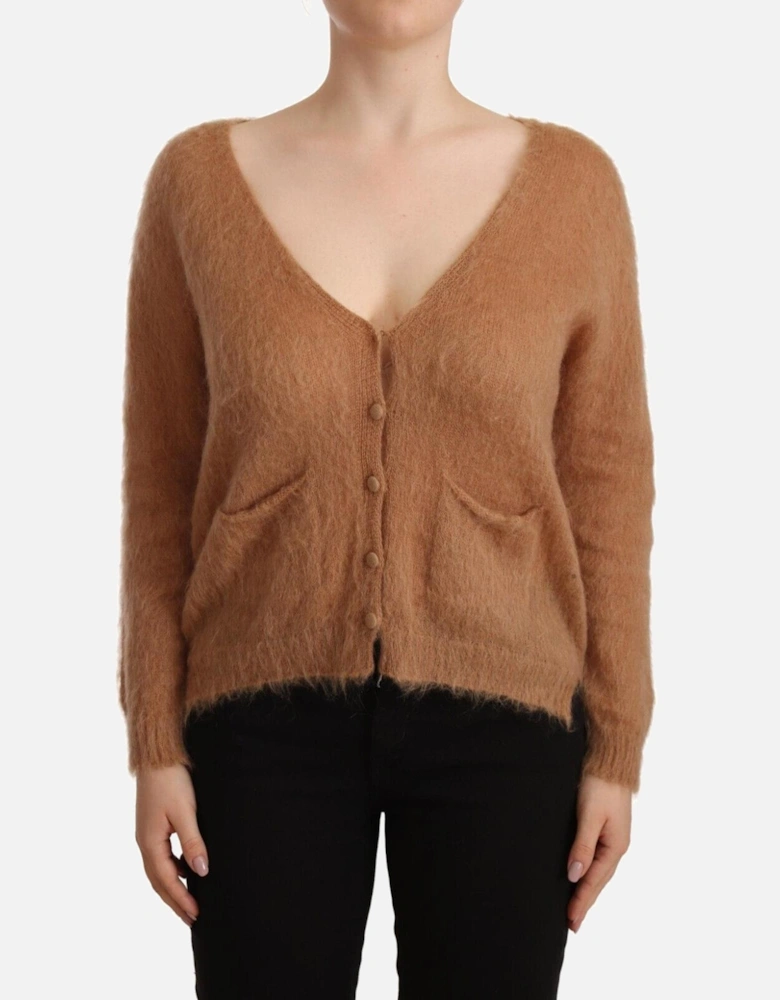 Fuzzy Cardigan TSH3202 Women - Brown Sweaters