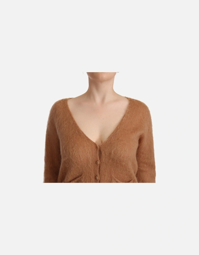 Fuzzy Cardigan TSH3202 Women - Brown Sweaters