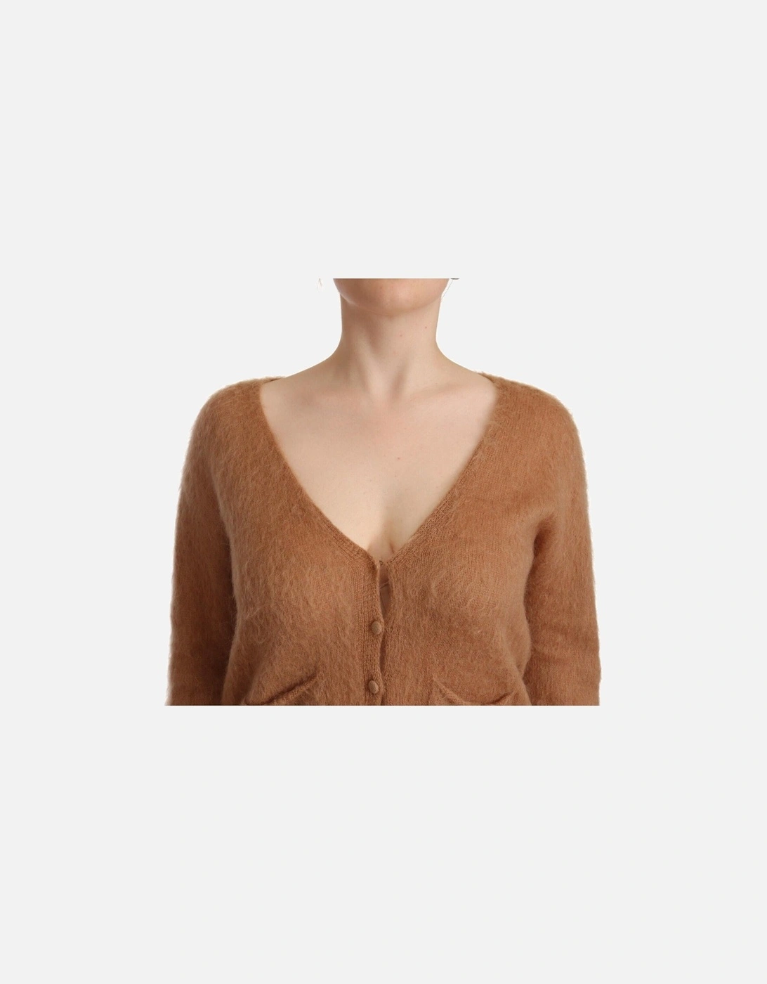 Fuzzy Cardigan TSH3202 Women - Brown Sweaters
