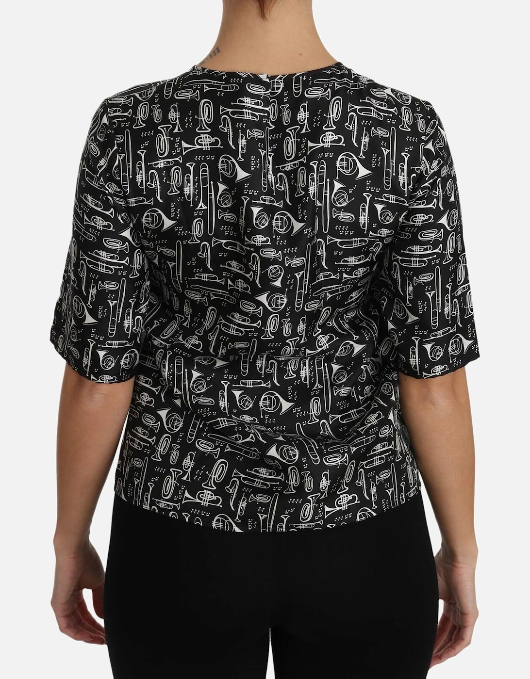 Musical Instruments Print Top TSH2894 Women - Black T-Shirts