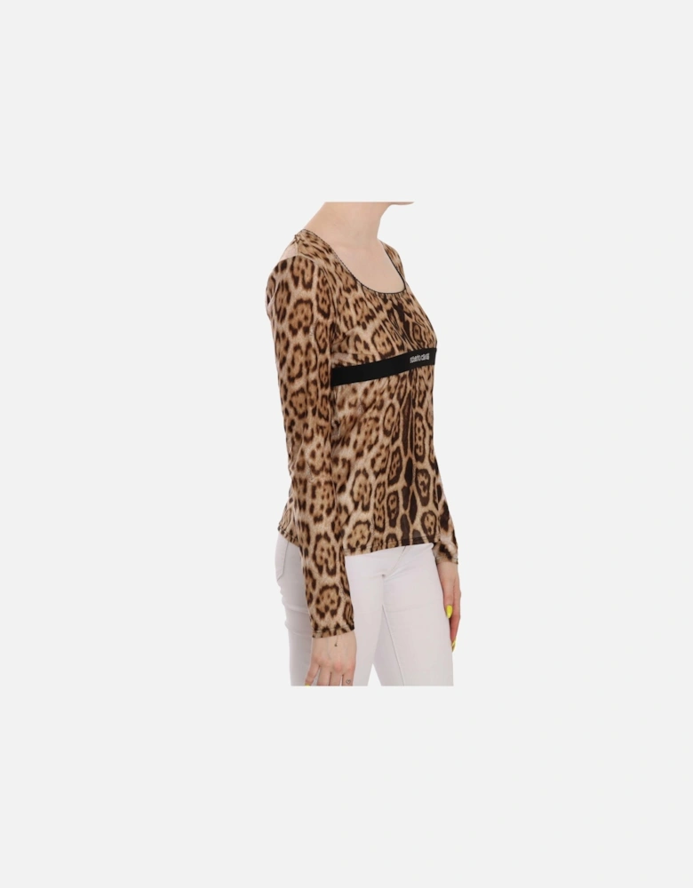 Leopard Print Top Long Sleeve Women - Brown T-Shirts