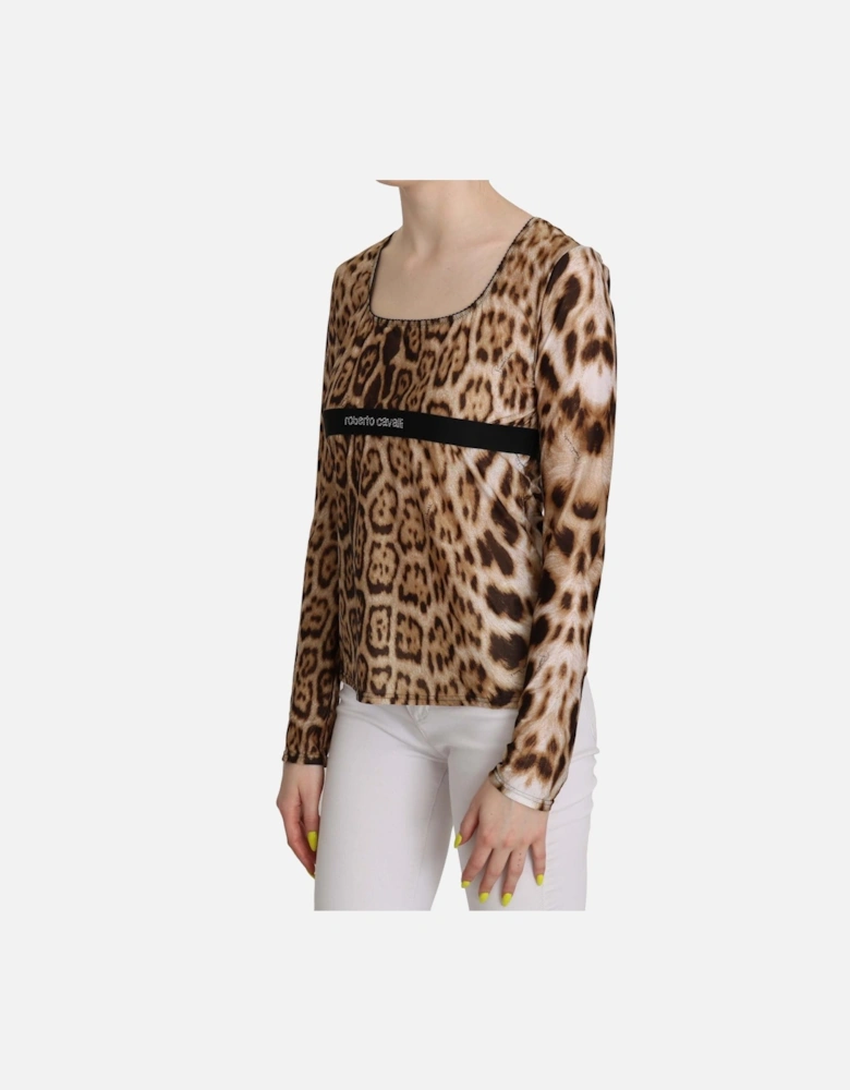 Leopard Print Top Long Sleeve Women - Brown T-Shirts