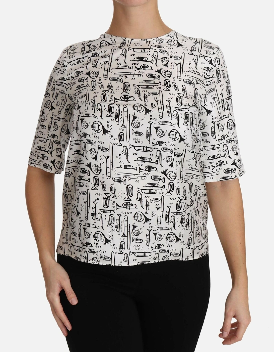 Dolce Gabbana TSH2816 Musical Instruments Top Women - White T-Shirts, 7 of 6