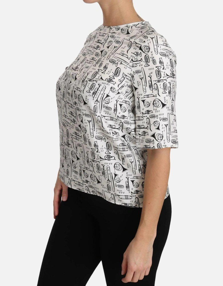 Dolce Gabbana TSH2816 Musical Instruments Top Women - White T-Shirts