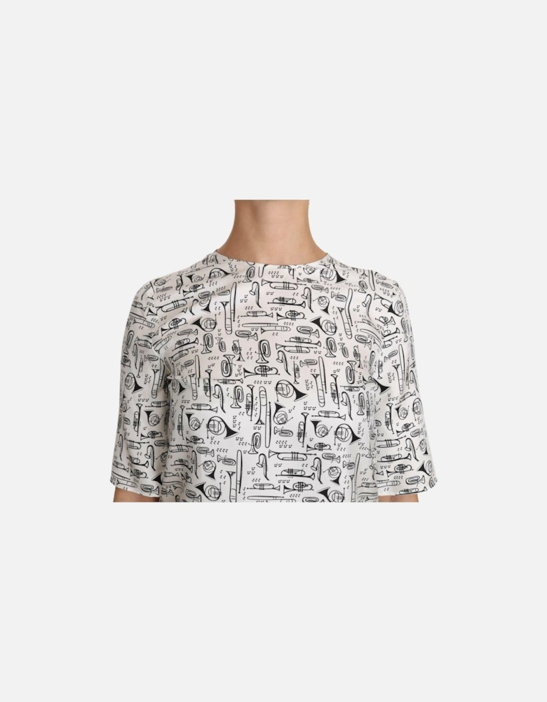Dolce Gabbana TSH2816 Musical Instruments Top Women - White T-Shirts
