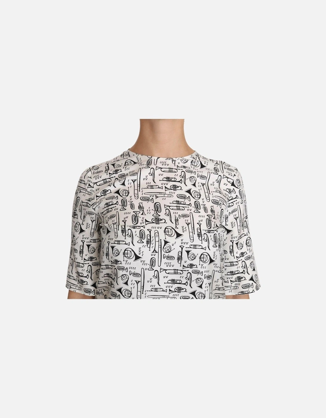 Dolce Gabbana TSH2816 Musical Instruments Top Women - White T-Shirts